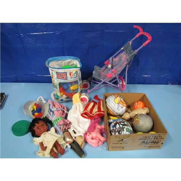 kids toys including stroller, Mega Bloks Etc