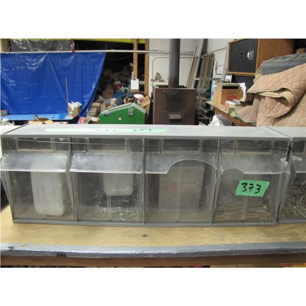 lot of two storage bins with nails Etc