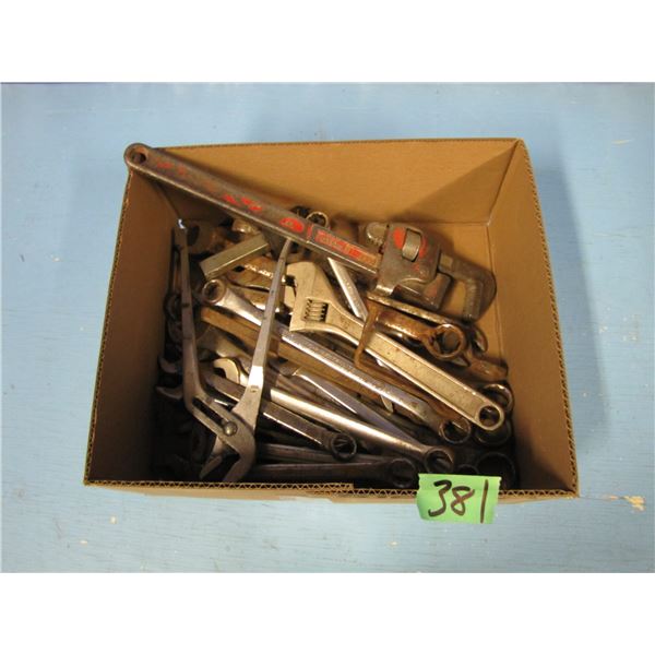 open and box end wrenches, crescent wrench, pipe wrench etcetera