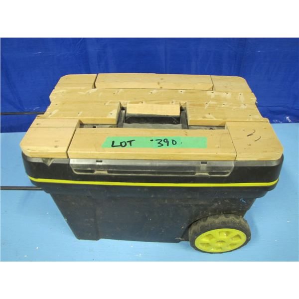 toolbox on Wheels with tape measures, chalk lines etcetera