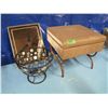 Image 1 : stool with storage, mirror, wire basket