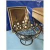Image 2 : stool with storage, mirror, wire basket