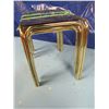 Image 4 : a lot of three brass and glass nesting tables