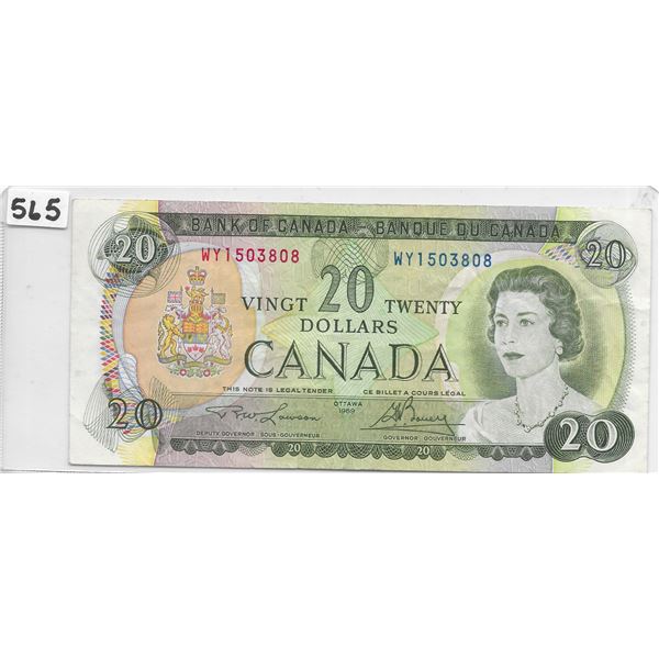 Canadian 20 dollar bill 1969 Lawson/Bouey