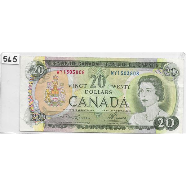 Canadian 20 dollar bill 1969 Lawson/Bouey