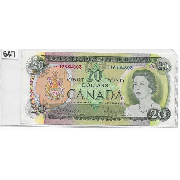 Canadian 20 dollar bill 1969 Lawson/Bouey
