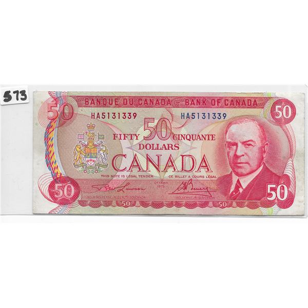 Canadian 50 dollar bill 1975 Lawson/Bouey