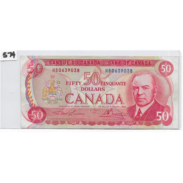 Canadian 50 dollar bill 1975 Lawson/Bouey