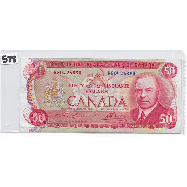 Canadian 50 dollar bill 1975 Lawson/Bouey