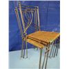 Image 4 : 4 metal frame chairs wicker \ rattan seat