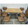 Image 1 : kitchen table with six Chrome frame chairs