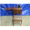 Image 1 : singer cabinet sewing machine with stool