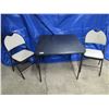 Image 1 : card table with two folding chairs
