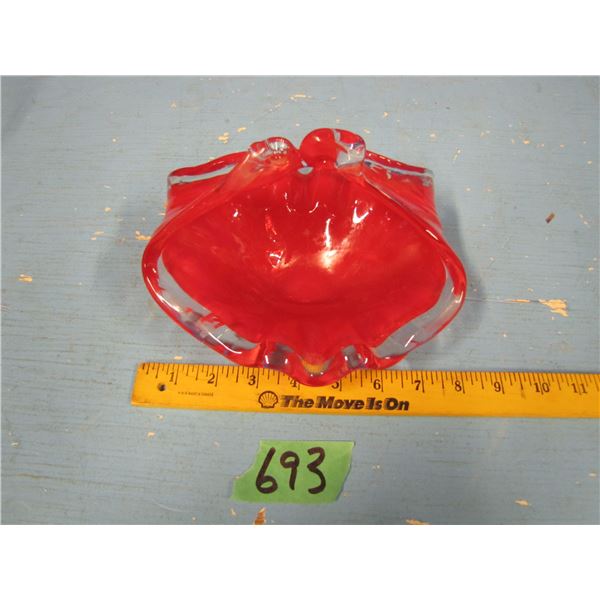 art glass dish approximately 8 inches