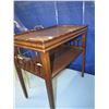 Image 5 : wooden end table and metal frame magazine rack