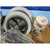 Image 4 : lot of two boxes with Wheels, spotlight, various electrical etcetera