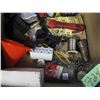 Image 6 : lot of two boxes with Wheels, spotlight, various electrical etcetera