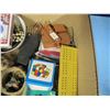 Image 4 : box with buttons, toy horse, toy tractors etcetera