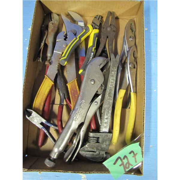 assorted pliers and vice grips