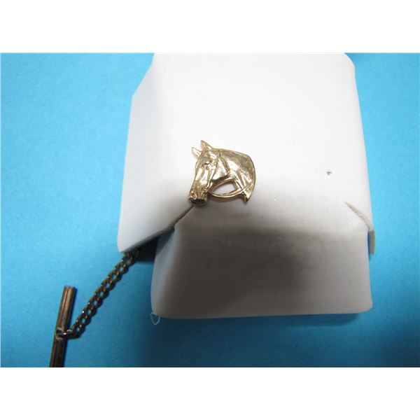 tie tack- horse head- 14k