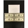 Image 1 : LOT OF 4 MINT CONDITION USA SEQUENTIAL $2 BILLS  [LOT 5]