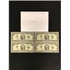 Image 1 : LOT OF 4 MINT CONDITION USA SEQUENTIAL $2 BILLS  [LOT 7]