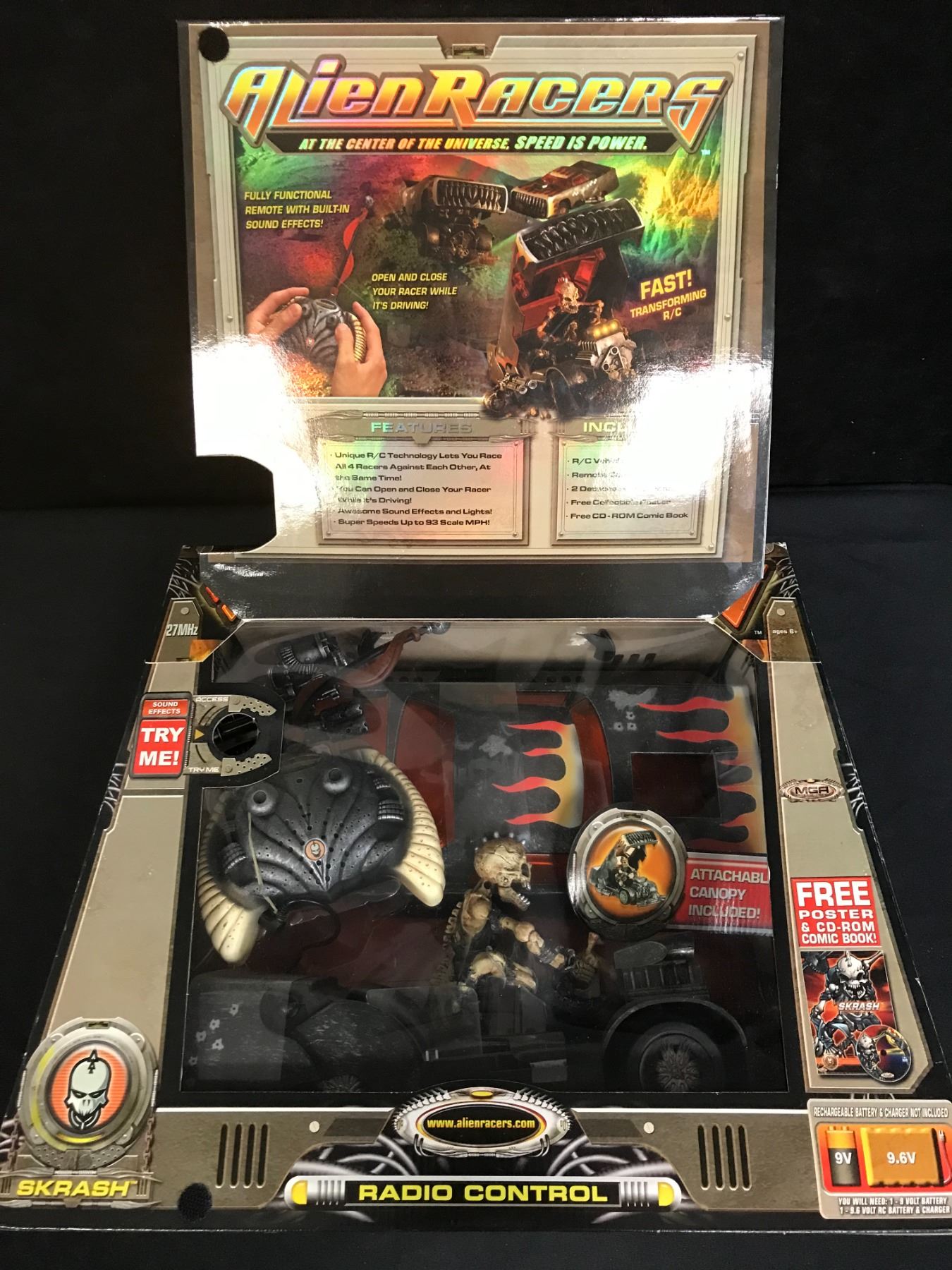 Alien Racers SKRASH Radio Control Fast Transforming RC w/ Canopy 27 mhz