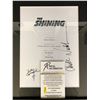 Image 2 : THE SHINING CAST SIGNED SCRIPT COVER FRAMED (RA COA)