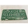 Image 2 : Sakatchewan Roughriders Staff Parking Plate (1980?) with Rider Flags