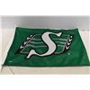 Image 3 : Sakatchewan Roughriders Staff Parking Plate (1980?) with Rider Flags