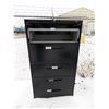 Image 1 : Large Metal Filing Cabinet (4 rollout drawers and top fold-up drawer) - 65"T, 36"W, 18"D