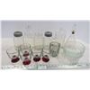 Image 1 : clear glass bowls, pitcher, jars, misc