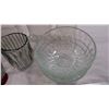 Image 3 : clear glass bowls, pitcher, jars, misc