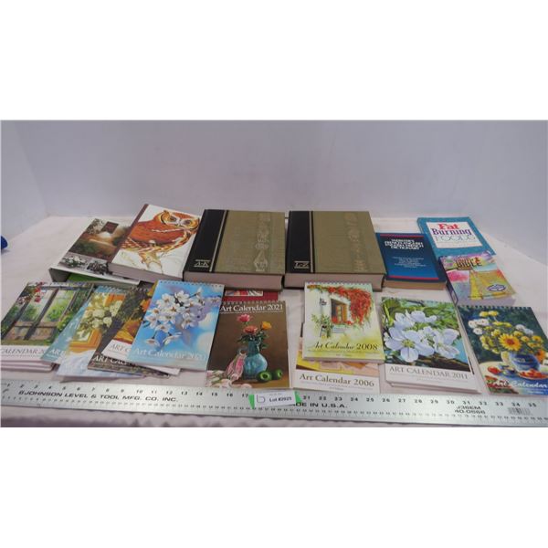 Readers digest dictionary (2) calendars, other books