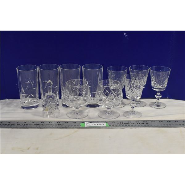 Crystal Glass Cups & Bell