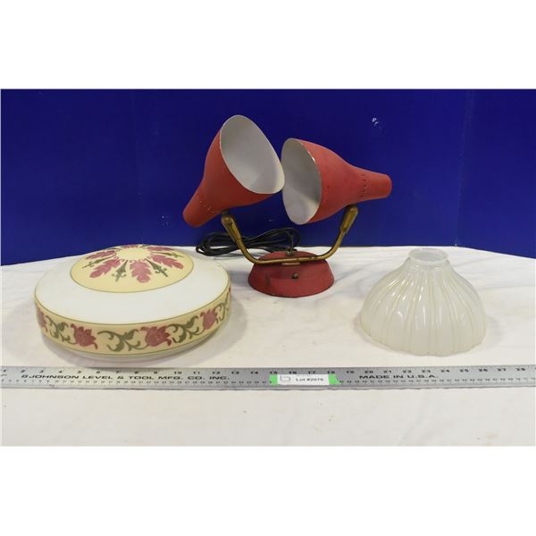 Red Lamp, 2 Light Fixture Covers