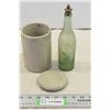 Image 1 : Ceramic Jug & Green Glass Bottle