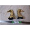 Image 3 : Pair Of Antique Solid Brass Bookends Ducks