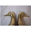 Image 4 : Pair Of Antique Solid Brass Bookends Ducks