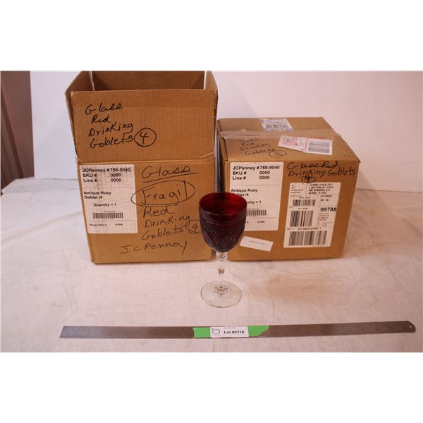 (8) Ruby Red Drinking Goblets - JC Penney