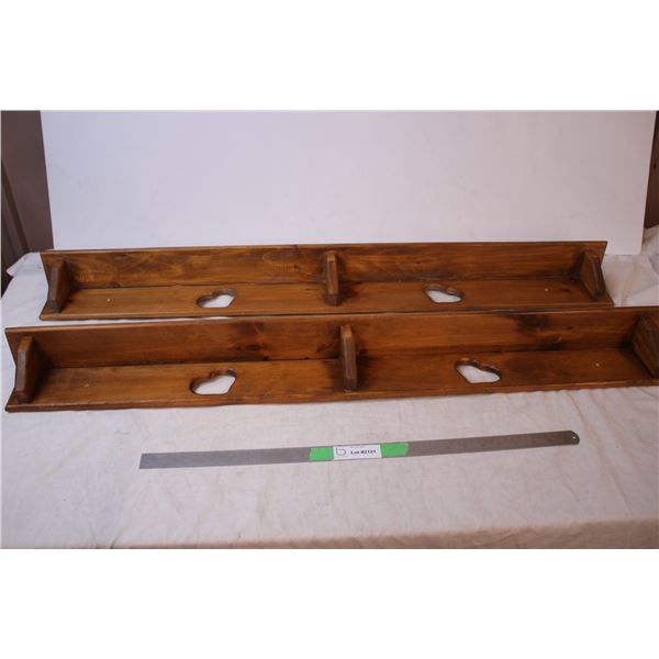*2 Wooden Heart shelves