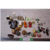 Image 2 : Tin with toy cars, pins, dice, Keychains, wooden eggs