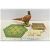 Image 1 : Assorted Lot w/ Ceramic Pheasant, Easter Eggs, Misc.