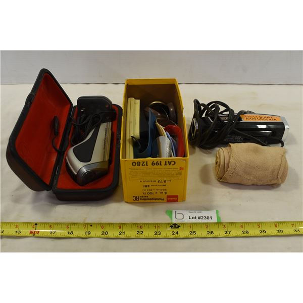 Vintage Phillips Shaver, Vacuum/Mist Hair Groomer & Shoe Horns