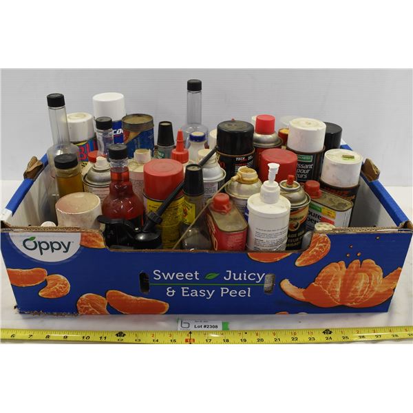 Assorted Lot of Car/Garage Oils, Cleaners