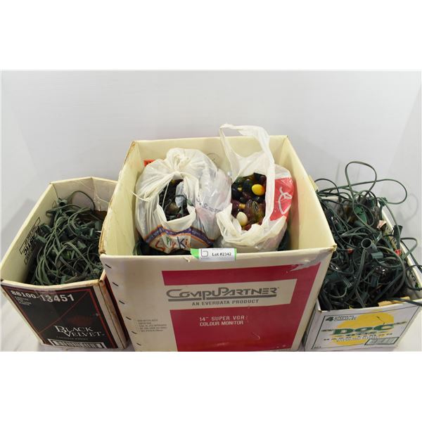 *3 Boxes of  Vintage Christmas Lights & Replacement Bulbs