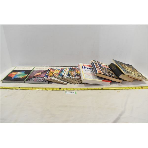 Assorted Books w/ Green Shopping Tote