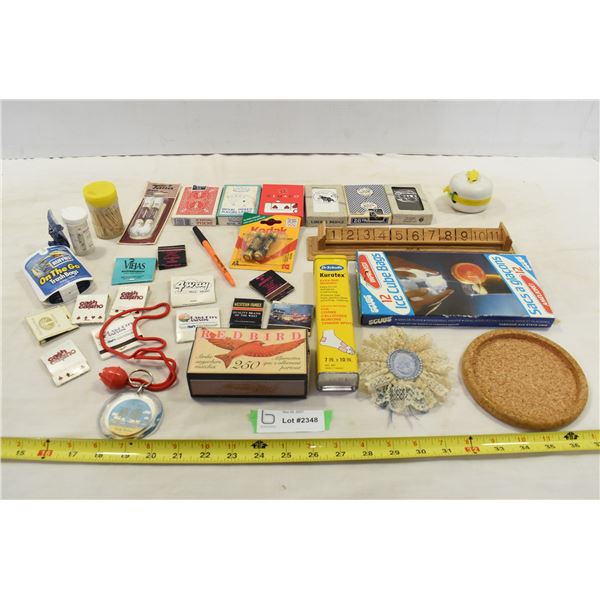 Assorted Junk Drawer Items – Cards, Matches, Lace
