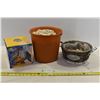Image 1 : Bucket w/ Chain( for mini fence posts), Basket with Shells, CD Holder