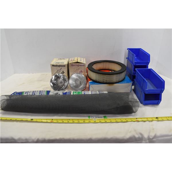 Light Bulbs, Screen, Air Filter & Storage Containers